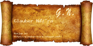 Glauber Nóra névjegykártya